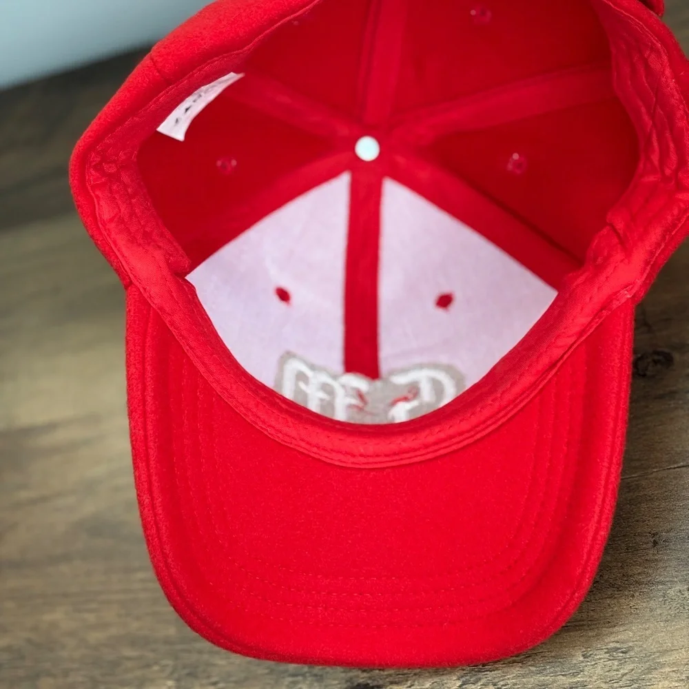 GRAND MARNIER Strapback MENS Baseball Cap Hat Felt Red Cognac Liqueur Emroidered